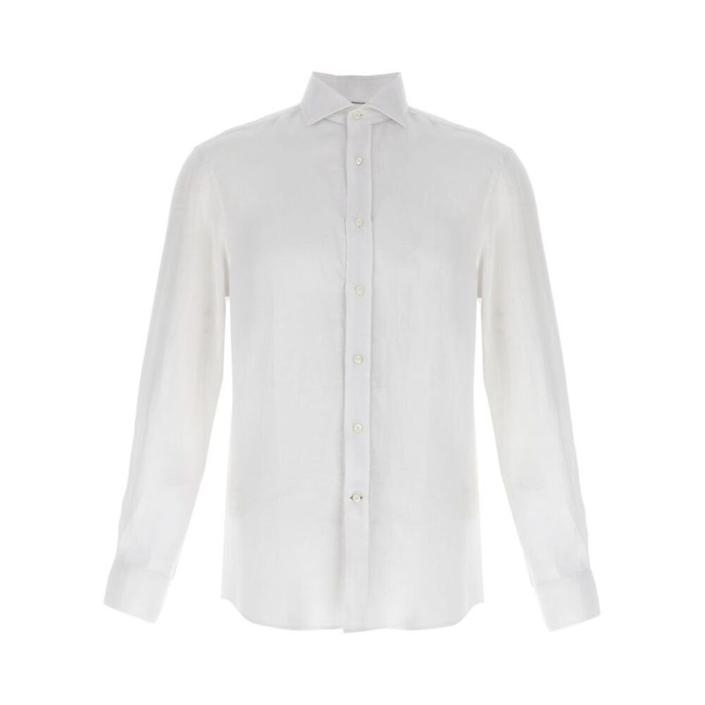 Brunello Cucinelli White Linen Men's Blouse